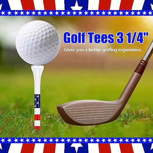 Dukars 3-1/4" Performance Golf Tees, Stars and Stripes, 100 Count