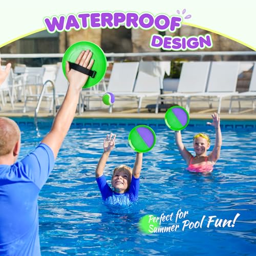 Toss and Catch Ball Set Upgraded - Beach Toys Outdoor Games Baseball Games - Sturdy & Water-Resistant Great for Pool Yard - Classic Gift for Toddlers Kids Boys Girls 3 4 5 6 7 8 9 10 11 12+ Years Old