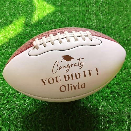 EDSG Custom Football Groomsmen Gifts 2026 Graduation Gifts for Him High School Personalized Footballs Junior Footballs Class of 2026 Full 12-Inch Football Gifts for Coach Dad Fan Birthday - color: Design 11