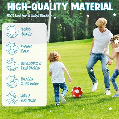 Jexine 6 Pcs Soccer Ball Bulk with Pump Official Size Indoor Outdoor Soft Soccer Sport Gift for Child Teen Adult Practice Game Back to School - size: 4