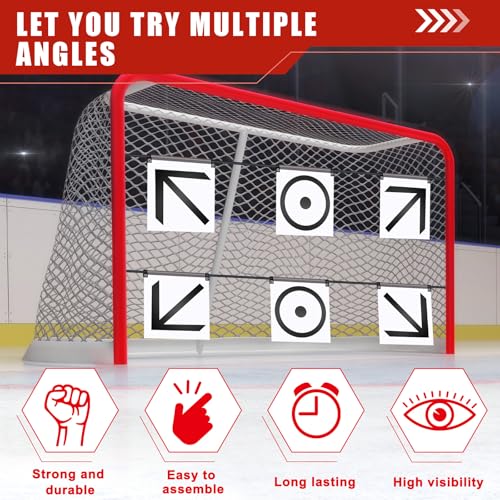 Outus 8 Pcs Hockey Shooting Net Targets for Hockey and Lacrosse Training Aid Lacrosse Goal Targets Tool and Training Equipment for Adult Goalie Practice Shot Accuracy Improving