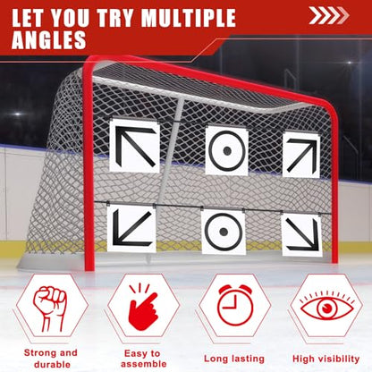 Outus 8 Pcs Hockey Shooting Net Targets for Hockey and Lacrosse Training Aid Lacrosse Goal Targets Tool and Training Equipment for Adult Goalie Practice Shot Accuracy Improving