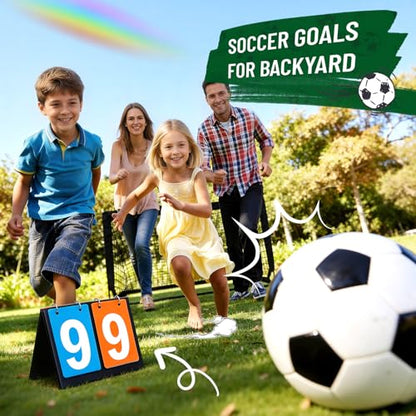 Kids Soccer Goal Set for Backyard – 4x3FT Portable Soccer Nets (Set of 2) with Ball, Scoreboard, Agility Ladder, Cones & Target Nets – Indoor Outdoor Soccer Training Equipment for Kids, Boys & Girls