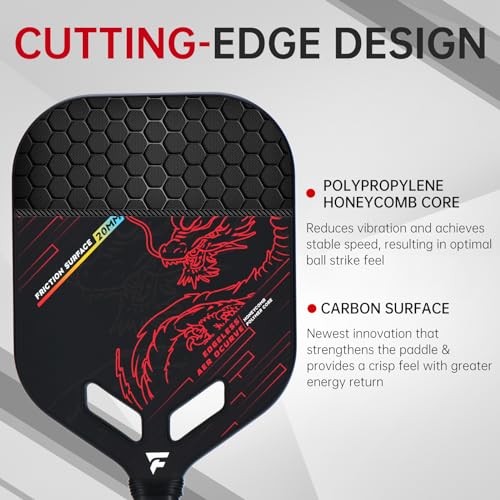 Pickleball Paddle T700 Carbon Fiber | 20mm Thickness | Thermoformed Pickleball Paddle with Aerodynamic Design Used for tournaments, Power & Control & Spin Max | Edgeless Design