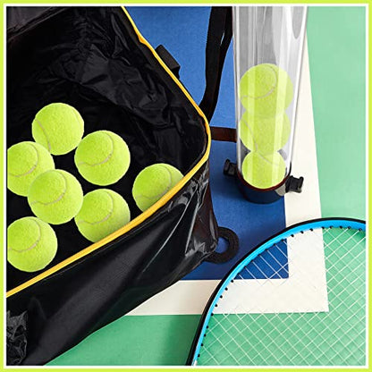 Deekin 2 Pcs Portable Ball Cart and Tennis Ball Pickup Collector Tennis Basket on Wheels with Storage Bag Tennis Ball Picker Upper Tennis Ball Tube Retriever for Baseball Storage (Medium Tube)