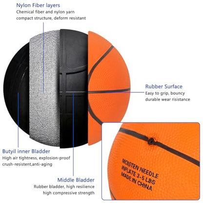 Aoneky Size 7 Rubber Basketball for Men & Teens - Official Game Size, Indoor/Outdoor Use with Air Pump for Courts, Driveways, Practice & Training - style: Style 1