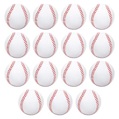 Foam Baseballs, 9 Inch Soft Baseballs Training Pitch Stress Ball with Drawstring Bag - color: White