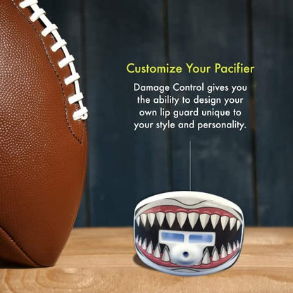 DAMAGE CONTROL Pacifier Mouthpiece – Football Mouthguard with Helmet Strap, Protects Teeth, Jaw & Mouth – Mouth Piece for Sports, No Boiling, Allows Airflow – Gear for Adults & Youth (Jawsome 2.0) - color: Jawsome 2.0