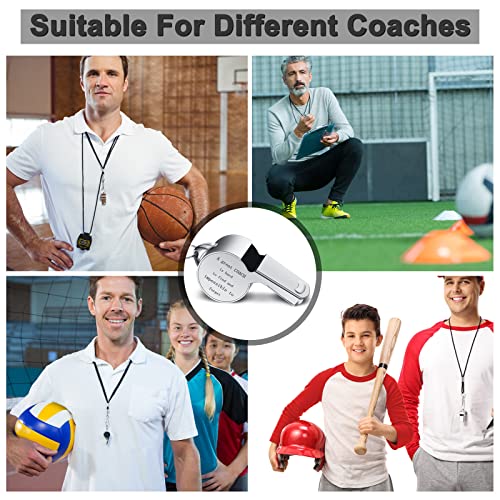 Coach Whistle with Lanyard - Stainless Steel Whistle & Keychain Christmas Gift for Soccer, Football, Basketball, Volleyball, Hockey Coach & Gym Teachers - Men Women Officials