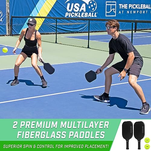 GoSports GS1 Pickleball Paddles - Single, 2 Pack, or 4 Pack - USAPA Approved Fiberglass Pickleball Paddles - color: 2 Pack