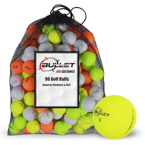 Bullet .444 Distance Matte Colored Golf Balls [96-Ball] - color: Assorted
