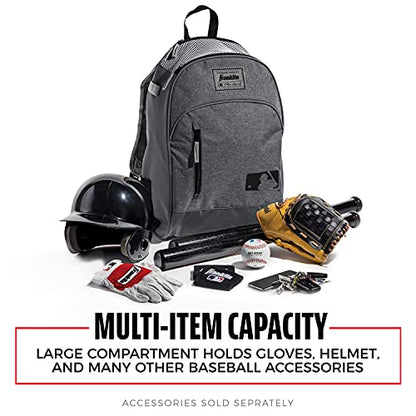 Franklin Sports Kids MLB Baseball Batpack Bag - Youth Baseball, Softball + Teeball Backpack - Sports Equipment Bag for Kids + Toddlers - Holds (2) Teeball + Baseball Bats + Includes Fence Hook - color: Gray