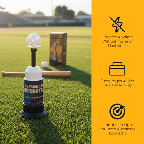 Pop-Up Baseball Trainer for Hitting Practice, Pro Hitting Training Equipment with Ball Launcher Action, Skill Development Tool for Timing & Contact