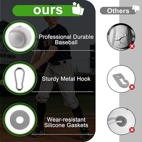 Baseball Sewing Trainer, Rope Bat Swing Trainer, Softball Training Equipment Hitting, Enhance Hitting Skills with Combined Tee and Front Toss for Easy Drills, Improving Batting Precision