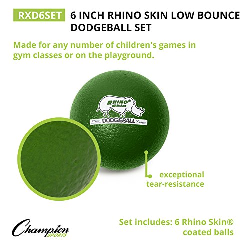 Champion Sports® Rhino Skin® Low Bounce Dodgeball Sets & Singles for Playground, PE, Backyard & League Games – Team Sports Equipment for Youth & Adults