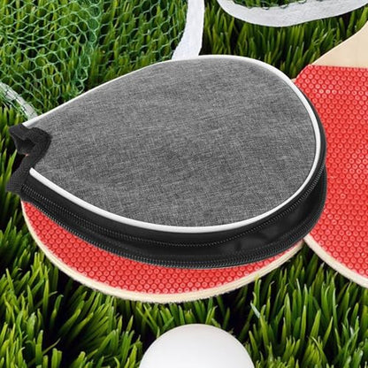 TEHAUX Table Tennis Paddle Case Gray Semi-circular Protective Storage Bag Sports Racket Organizer for Indoor and Outdoor Use