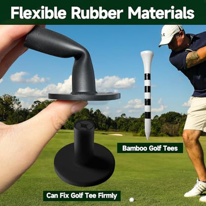 VIVIDLY Rubber Golf tees for mats - Available in 6 Different Sizes with 8 Premium Black and White Circular pegs, Suitable for Driving ranges and Indoor Practice.