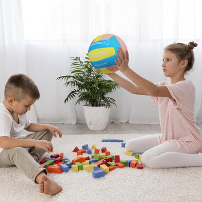 EVZOM Soft Indoor Volleyball - Super Soft Fabric Safe and Silent Volleyball for Girls Boys Kids Youth Beginners,Light Volleyballs for Inside House and Yard Tranining
