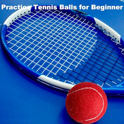 4 Pack Tennis Balls - Long Lasting Practice Balls for Tennis Beginners, Tennis Training Balls, Dog Fetch Toys - color: Red