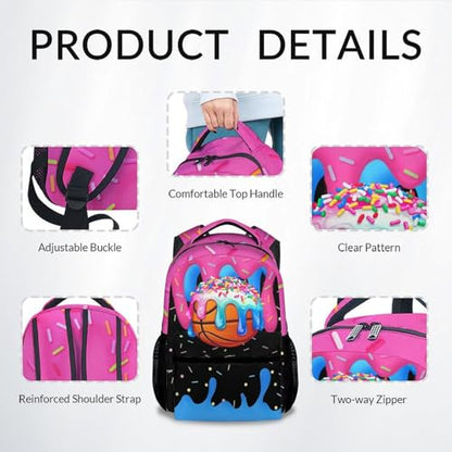 Backpack for Boys Kids - Basketball Sports Backpack Youth Player Drip Design Kids Toddler Schoolbag Large Capacity 17" for Kindergarten Elementary - color: Blue