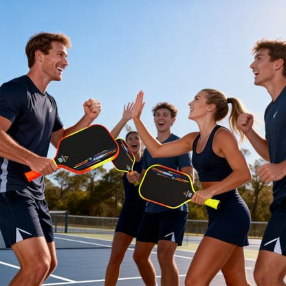 Pickleball Paddles |16MM Carbon Fiber Pickleball Paddle | High-Spin Textured Surface & Vibrant Gradient Edge | USAPA Approved Racket for Ultimate Power,Control & Precision - color: Yellow