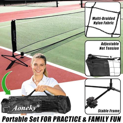Aoneky Mini Portable Tennis Net for Driveway - Kids Soccer Tennis Net - Pickleball Net - size: 10 Feet