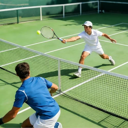 Professional Tennis Net 42ft x 3.5ft – Single Layer Heavy-Duty Court Replacement Net with 6mm Steel Cable & Complete Accessories | UV/Water-Resistant, Ideal for Court Contractors & Schools