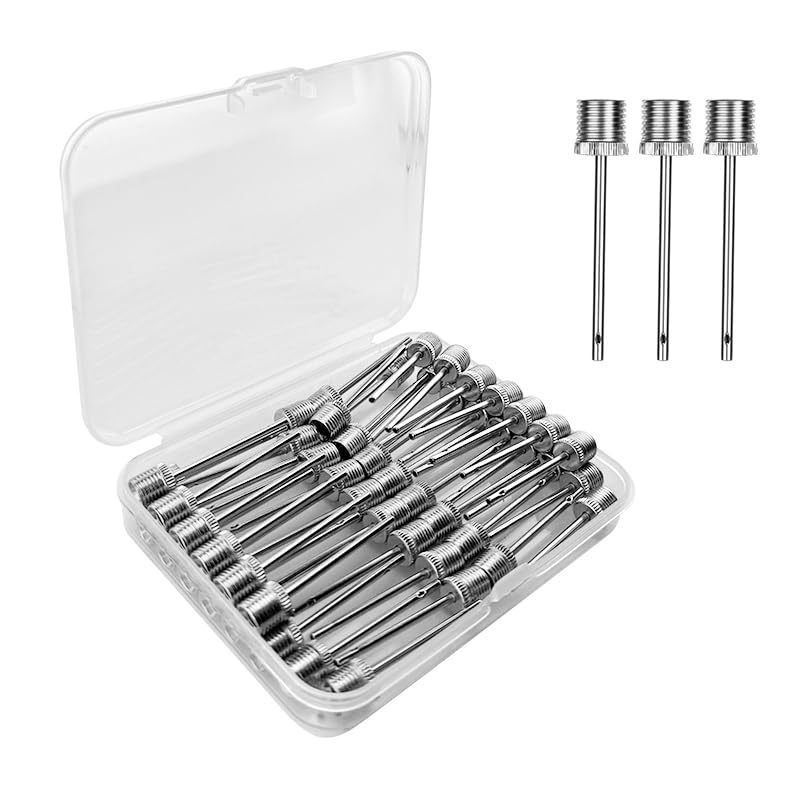 Manesi Ball Pump Needles (50 Pack) - Heavy Duty Inflation Needles & Ball Pins for Basketball, Soccer Ball, Football, Bike Pump - Fits Most Air Pumps - Universal Air Needles for Sports Balls.