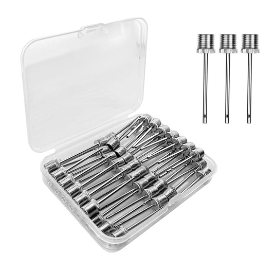 Manesi Ball Pump Needles (50 Pack) - Heavy Duty Inflation Needles & Ball Pins for Basketball, Soccer Ball, Football, Bike Pump - Fits Most Air Pumps - Universal Air Needles for Sports Balls.