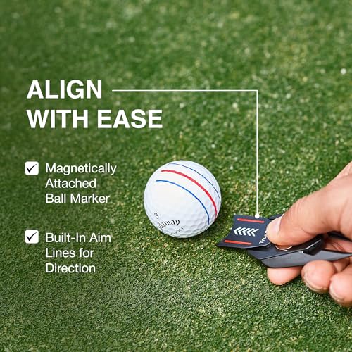 Ghost Golf Divot Tool - 5-in-1 Divot Repair Tool & Ball Marker Alignment Aid - Fix Pitch Marks on The Green - Club Rest & Groove Cleaner - Golf Equipment for Men & Women