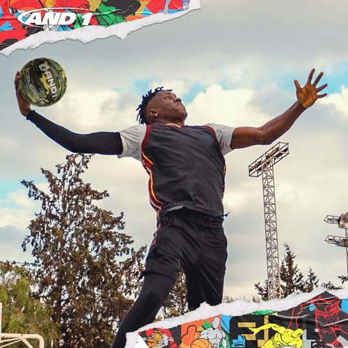 AND1 Xcelerate Rubber Basketball: Official Regulation Streetball, Made for Indoor/Outdoor Games - color: Green Camo, style: Basketball w/ Pump