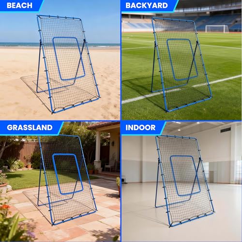 Volleyball Rebounder Net 7x4 FT, Multi-Sport Training Net with 45-Strand High Elastic Cords, Volleyball Rebounder, Soccer Rebounder, Baseball Net for Indoor Outdoor Practice