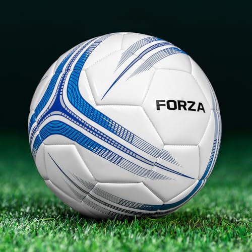 FORZA Training Soccer Ball | Cushioned Soccer Ball with EvoGlide Surface for All Ages and Skill Levels - 5 Vibrant Colors in Size 1 to 5 - color: Blue & White, size: Size 1 (Mini)