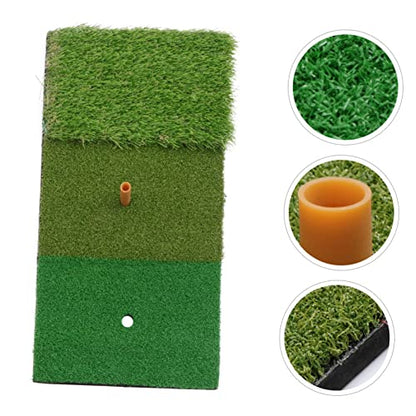 Portable Golf Practice Grass Mat Golf Swing Pad Driving Turf Training Aid - 30x60cm