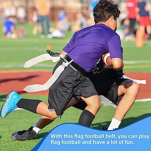Junkin 6/8/10 Players Flag Football Sets Adjustable Football Belts and Flags for Youths Teens Kids Adults Players Sports Team