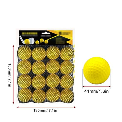 RiToEasysports Golf Balls, 16 Practice Training Golf Balls Set Trajectory with Mesh Bag for Indoor Outdoor Practice
