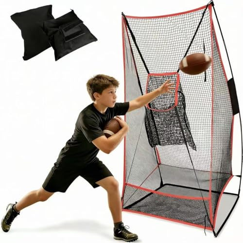 Football Kicking Net - Portable Practice Net with Target Zone for Backyard Punting Passing Snapping Accuracy - Sideline Training Tool for Improving Skills & Confidence for Adults Kids - style: 4×7