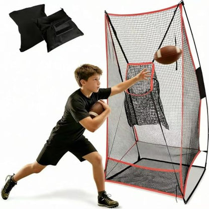 Football Kicking Net - Portable Practice Net with Target Zone for Backyard Punting Passing Snapping Accuracy - Sideline Training Tool for Improving Skills & Confidence for Adults Kids - style: 4×7