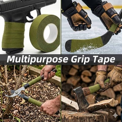 2 Rolls Magsaddle Gun Grip Tape, Non-Reflective, No Residue Goon Grip Tactical Tape for Pistol, Handgun, Rifle, Sports, Tool, Pull Up Bars, Handles, Bats, Rackets, Gym Equipment, Handrails - color: OD Green