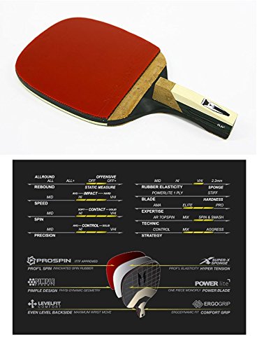 Champion XIOM M8.0P Ping Pong Racket Table Tennis Penholder Type for Professional + Key Ring