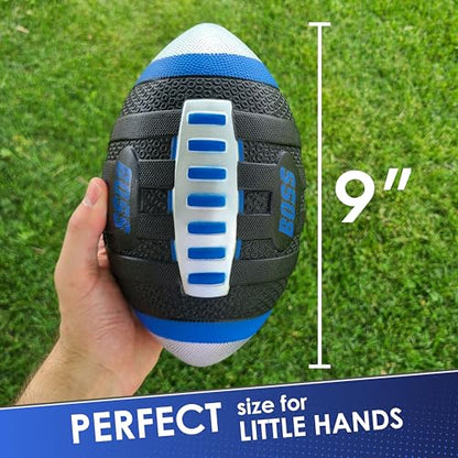 BOSS Foam Football - Toddler Junior Football for Kids - Each Quality Kids Football is 9” – Soft, Small Football Youth - color: Blue