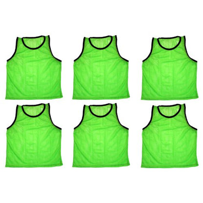 BlueDot Trading Adult & Youth Scrimmage Training Vests for Soccer, Basketball & More – Available in 1, 6, 12, 24 Packs - color: Green, style: Youth 6 Pack