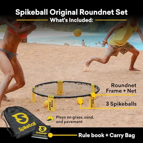 Spikeball 3 Ball Original Roundnet Game Set - Includes 3 Balls, net and Bag