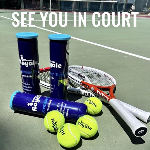 Tennis Balls (12 Balls) All Court Tennis Balls Ideal for Training & Matches, Pressure Retention, Neon Yellow