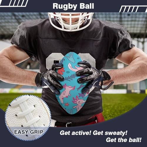 SYtrade Recreational Football Game Footballs PU Composite Leather Footballs for Training Indoor Outdoor - color: Axolotl Starfish Blue