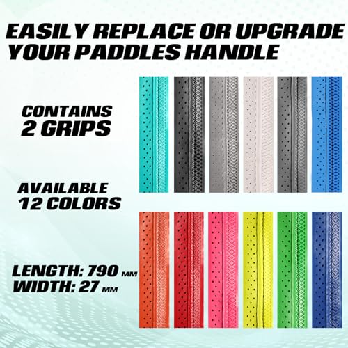 AMA SPORT Pickleball Paddle Grip Tape 2 Pack Pickleball Overgrip Replacement Grip Wrap for Pickleball Rackets Anti-Slip Grip Ridge Easy Installation and Long-Lasting Performance