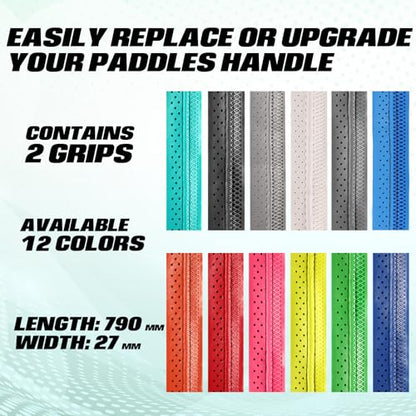 AMA SPORT Pickleball Paddle Grip Tape 2 Pack Pickleball Overgrip Replacement Grip Wrap for Pickleball Rackets Anti-Slip Grip Ridge Easy Installation and Long-Lasting Performance