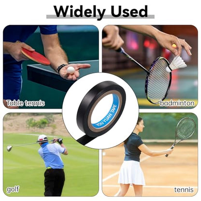 EupHHonycs 2Pcs Grip Finishing Tape Tennis Racket PVC Racquet Finishing 0.4Inch ×10.93 Yards Badminton Racquet Grip Racket Wrap Tape for Tennis Badminton