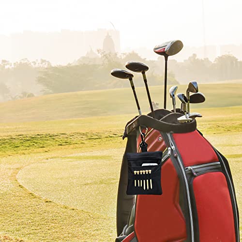 Golf Tee Pouch Bag, Zipper Golf Ball Bag, Accessory Pouch for Men - color: Black 2PCS