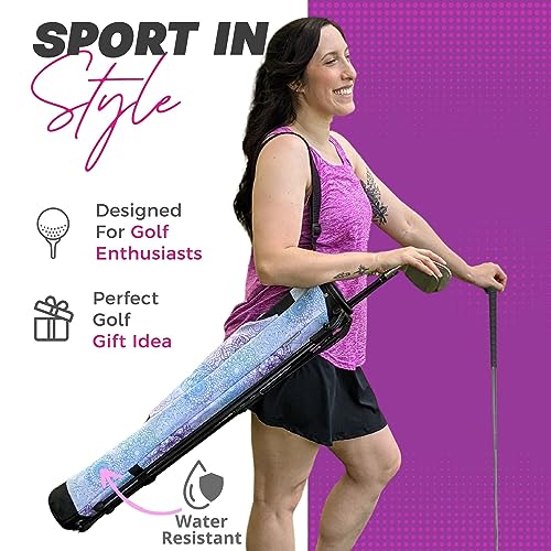 Taboo Fashion Sunday Golf Bags for Women - Lightweight Golf Range Bag with Self Flexing Stand and Shoulder Strap for Driving Range, Par 3 or Executive Course - color: Mandala